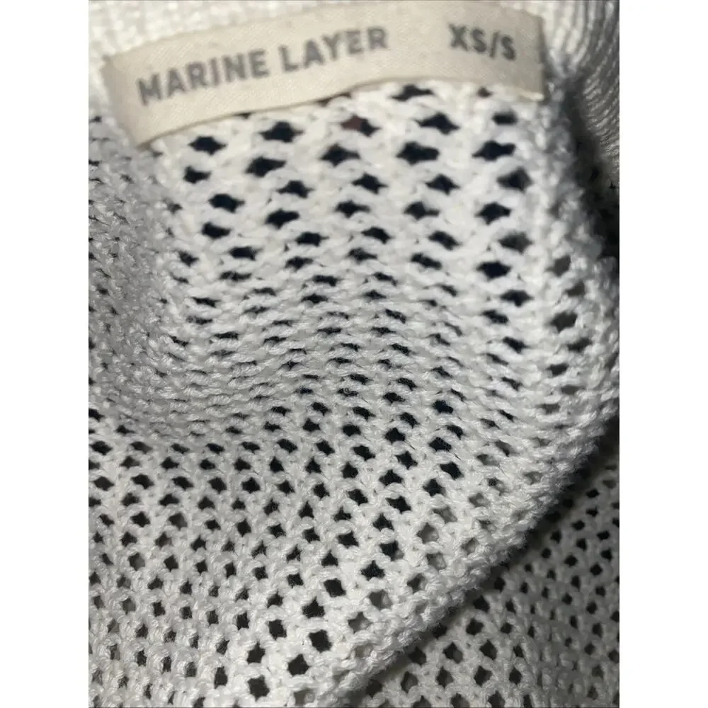MARINE LAYER Remy Long Open Front Knit Cardigan Cream SZ XS/SM - Picture 5 of 9
